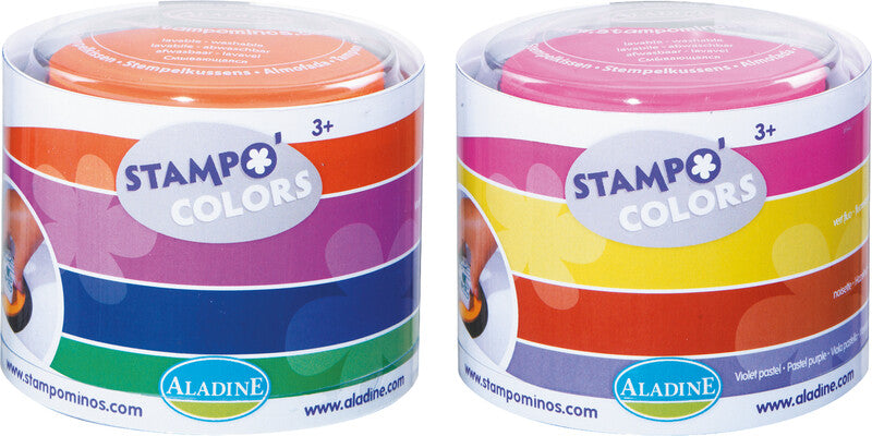 Aladine kids Aladine – Stempelkissen Stampo'Colors – sortiert, Ø 100 mm, Set zu 4