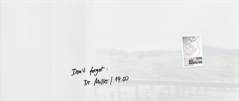 Sigel Whiteboard – 130 × 55 cm, Glas, magnetisch, Wandmontage, inkl. SuperDym Magnetwürfel, Montagesatz