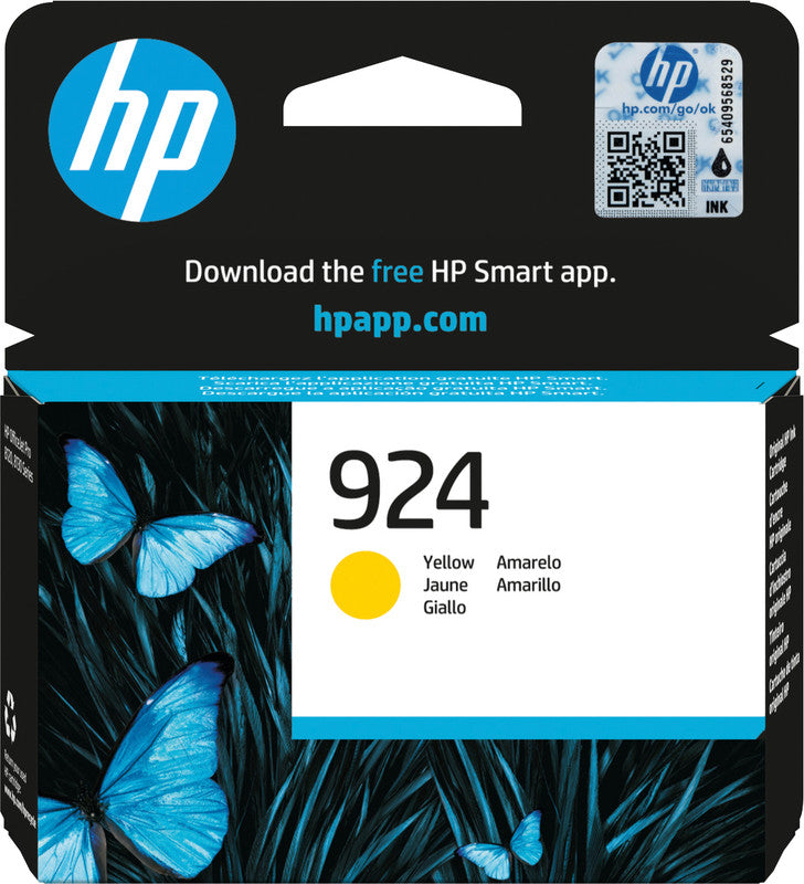 HP Tintenpatrone 924, Gelb, 400 Seiten – für Tintenstrahldrucker/Multifunktionsgeräte