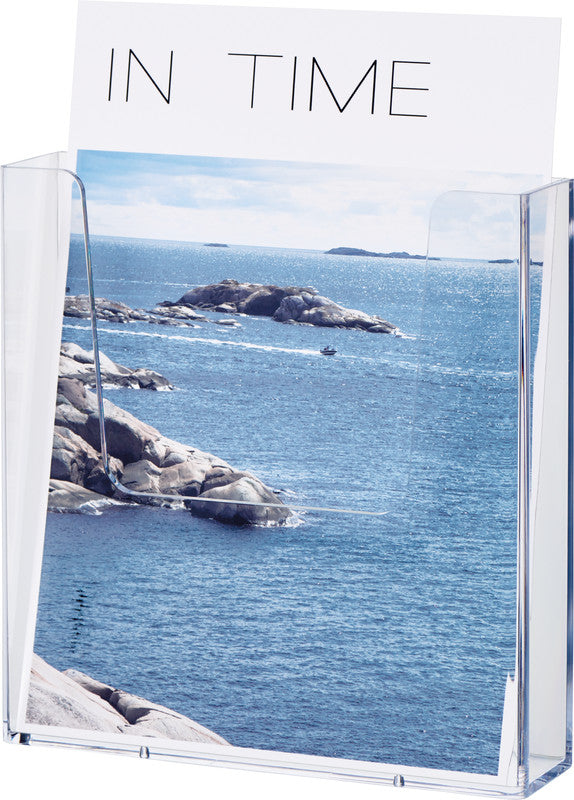 Helit Wandprospekthalter – 162 × 166 mm, transparent, Kunststoff, für A5