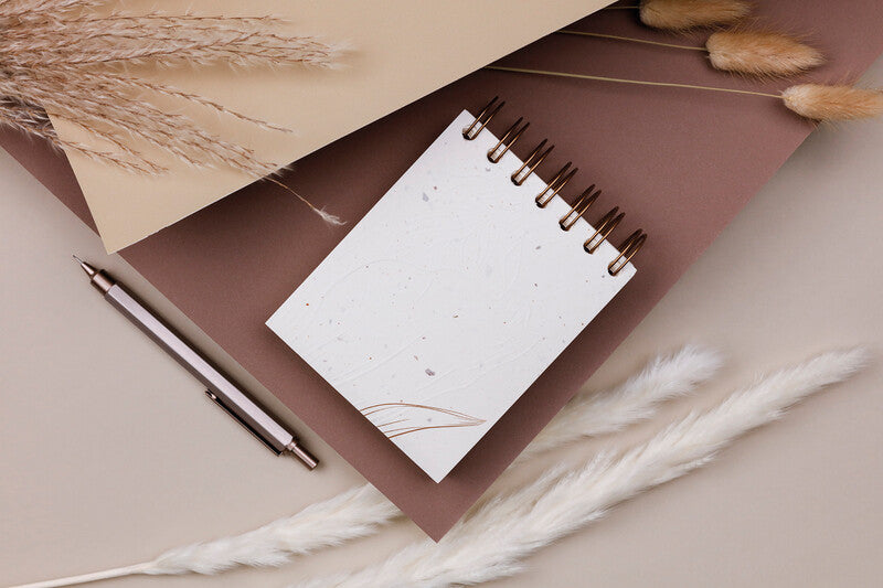 Clairefontaine Spiralblock, 90 × 110 mm, blanko, Spiralbindung, Softcover, 160 Blatt, 90 g/m² – beige