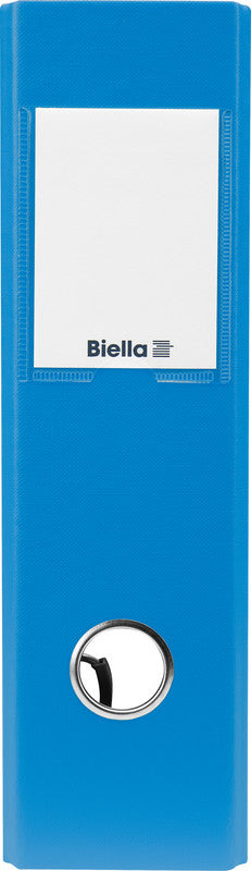 Biella Plasticolor Ordner – A5 Hochformat – 2-Ring Hebelmechanik, Rücken 70 mm – Blau, mit Niederhalter, FSC
