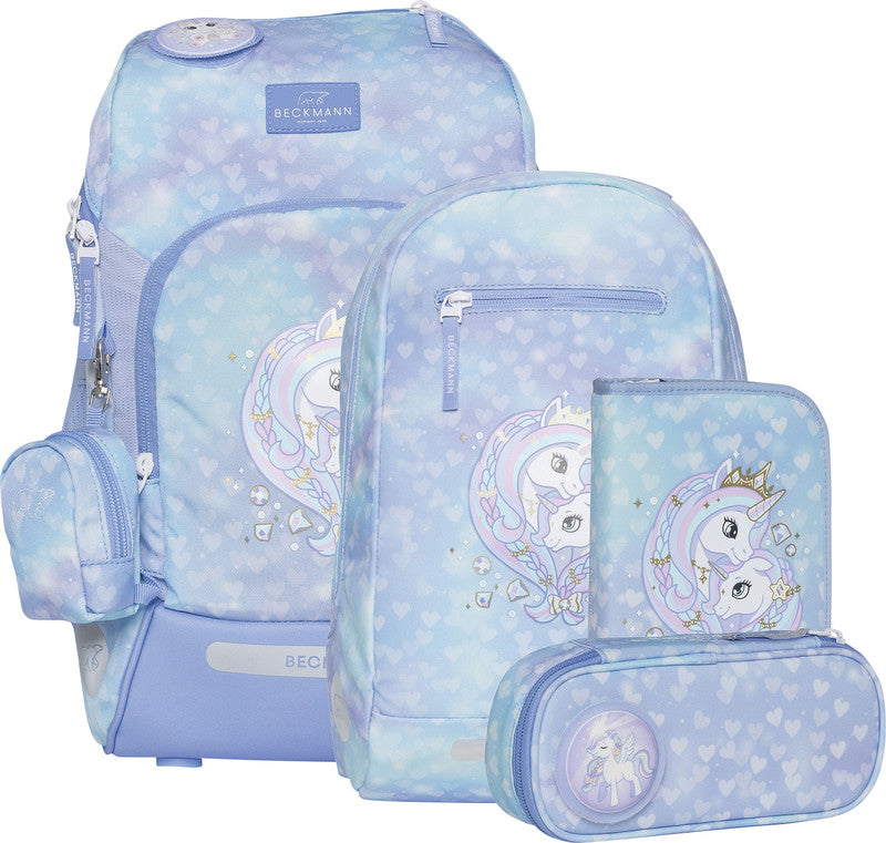 Beckmann Schulrucksack – 6-teilig – Unicorn Princess Ice Blue