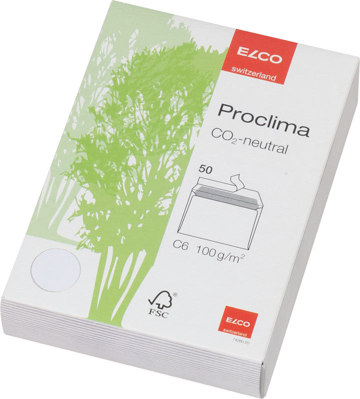 Elco Couvert C6 (162 × 114 mm), Haftklebend (Optifix), Weiss, 100 g/m², Papier, Gerade Klappe – 50 Stk.
