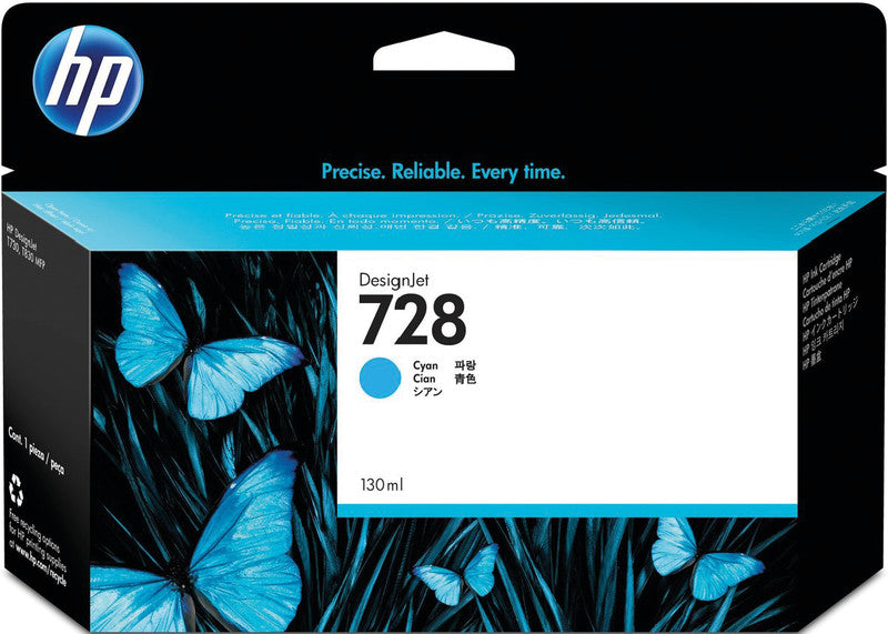 HP Tintenpatrone 728, cyan, 130 ml
