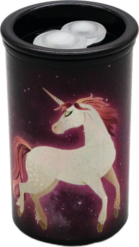 Kum Spitzer – manuell, 2-Loch, mit Behälter, für Blei- und Buntstifte, für Ø 8 und 11 mm, Kunststoff, Unicorn