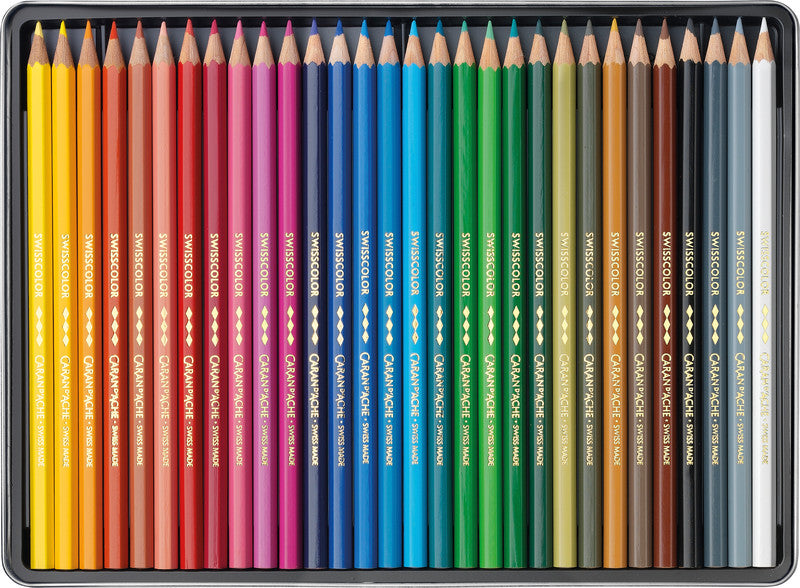 Caran d-Ache Caran d'Ache Buntstifte Swisscolor – 30 Farben, im Metalletui, Ø 2,8 mm, FSC
