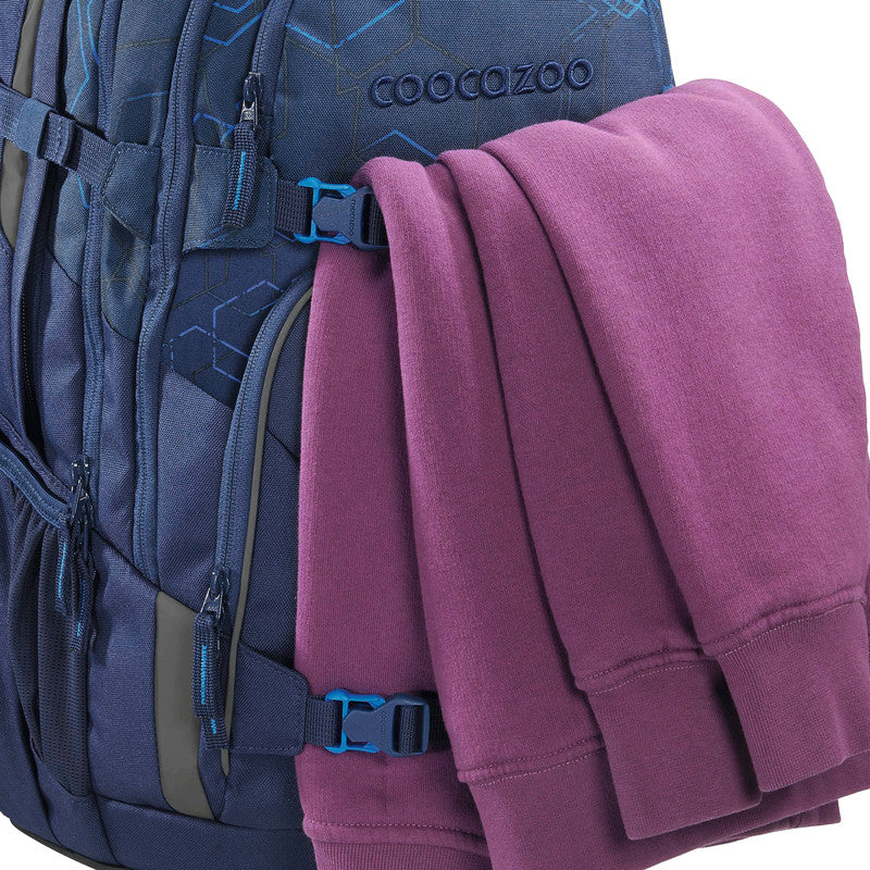 Coocazoo Rucksack Porter – Blue Motion – blau – 30/35 l – B 30 × H 44 × T 23 cm – recycelter Bestandteil