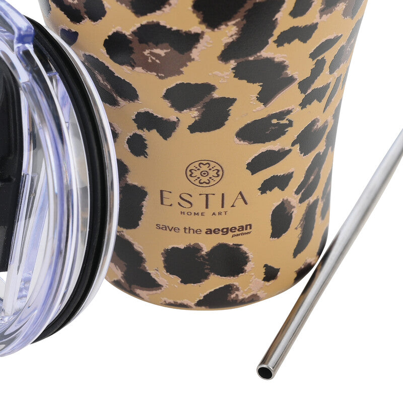 Estia Thermobecher 350 ml – doppelwandig 6 h heiss/12 h kalt, Druckknopfdeckel, Edelstahl