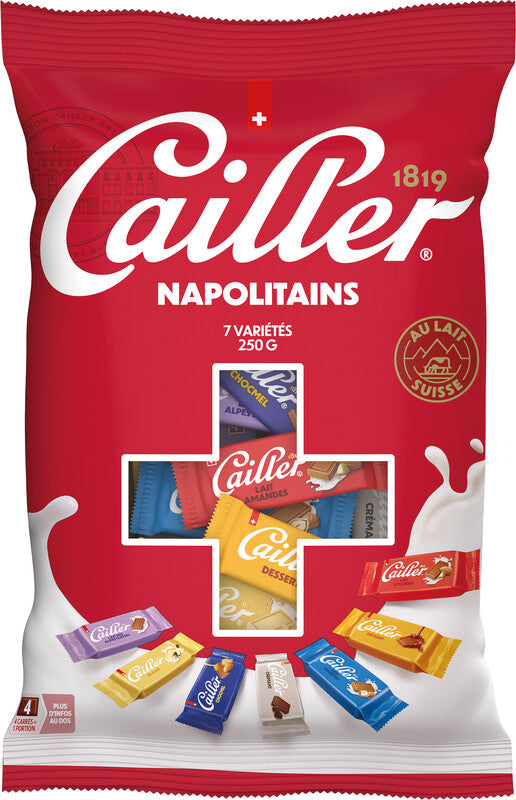 Cailler Napolitains – Sortiert (inklusive Milch-Mandeln, Milch-Haselnüssen, Weiss), einzeln verpackt, 250 g