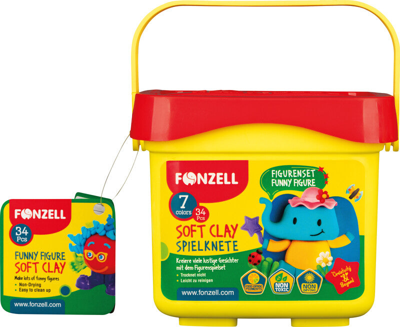 Fonzell Figuren-Set Modelliermasse – 34-teilig – 140 × 130 × 110 mm