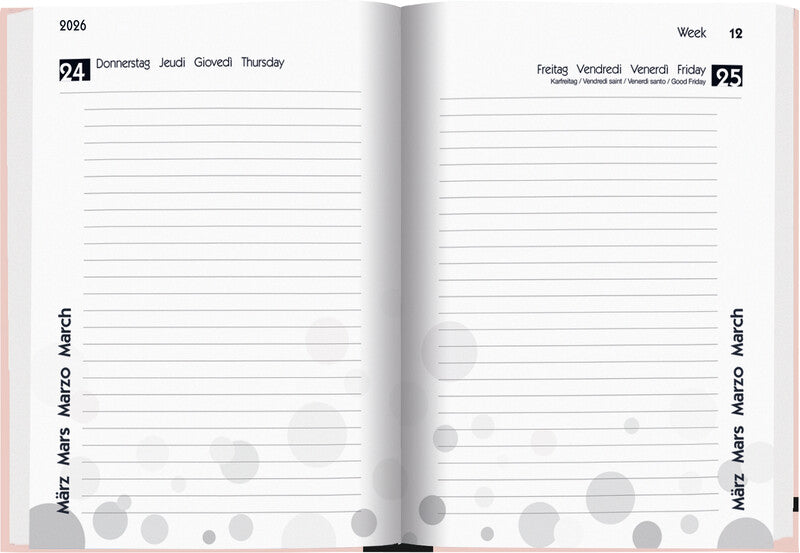 Biella mydiary Schüleragenda – 1 Tag/Seite, gebunden, 12 × 16,5 cm, Aug–Jul, Trend, FSC