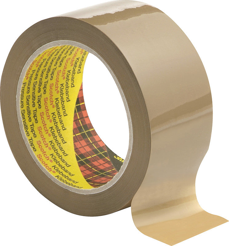 Scotch Verpackungsband PP 3707 – permanent, glatt, PP, 25 mm × 66 m, braun, Kern Ø 75 mm