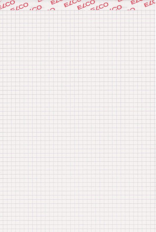 Elco Notizblock, A5, kariert (4 mm), geheftet, 100 Blatt, perforiert, 70 g/m² – weiss