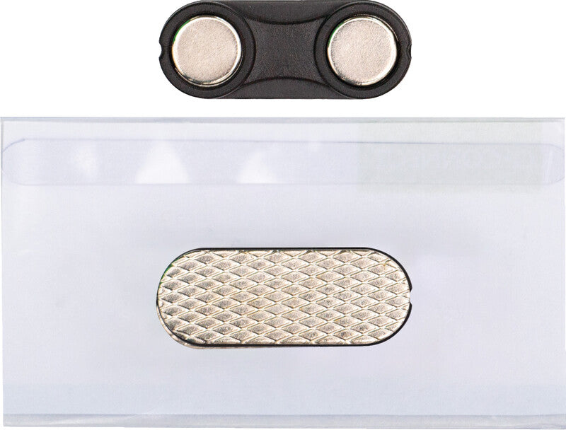 Q-Connect Namensschild – 75×40 mm, Kunststoff, transparent, mit Magnet, 25 Stk.
