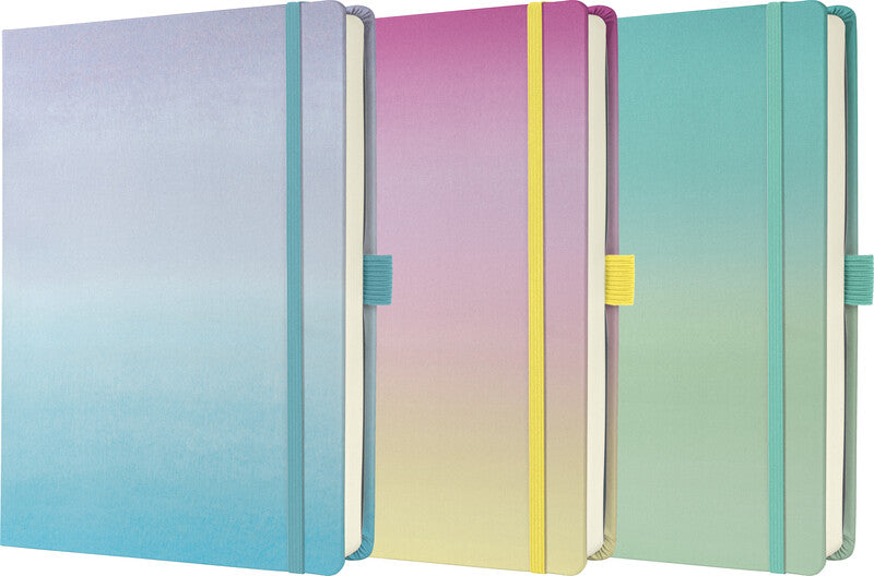 Sigel Notizbuch, A5+, punktkariert, Fadenheftung, Hardcover, 200 Seiten, 120 g/m² – mehrfarbig