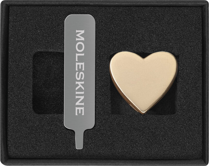 Moleskine Pin – Herz, Zinklegierung, Gold