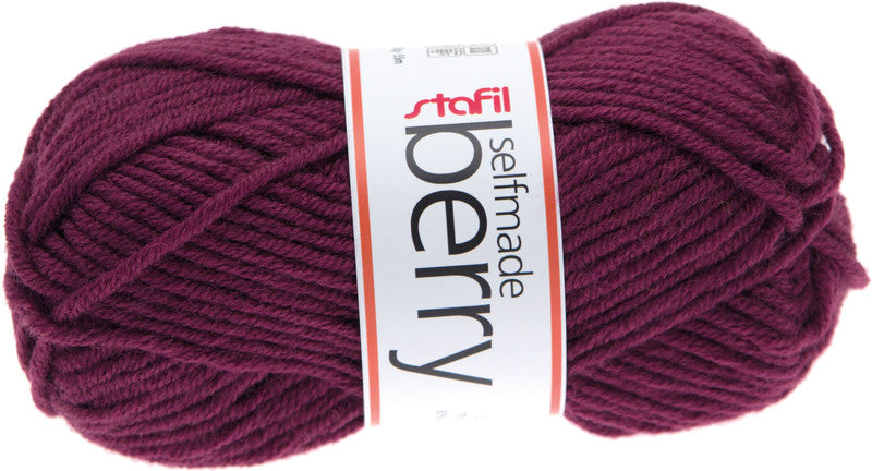Stafil Wolle, 70% Polyacryl, 30% Schurwolle, Aubergine, für Nadelstärken Ø 6–7 mm