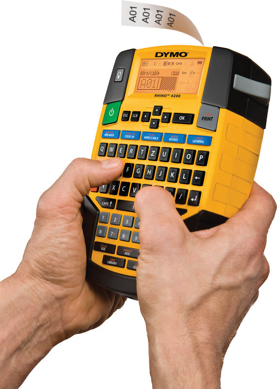 DYMO LabelManager Rhino 4200 – Beschriftungsgerät für Schriftbänder 6–19 mm, Lithium-Ionen-Akku