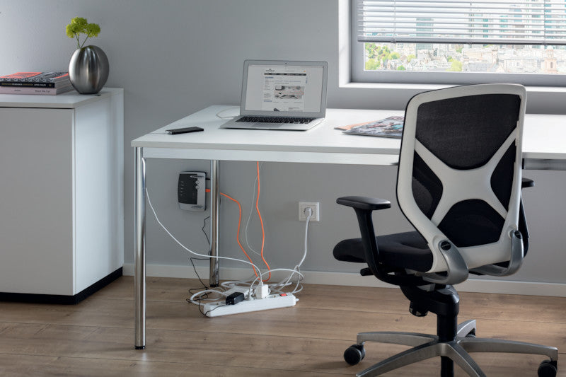 Durable Kabelbox – 406 × 156 mm, Kunststoff, Graphit, für 5-fach-Steckdosenleiste