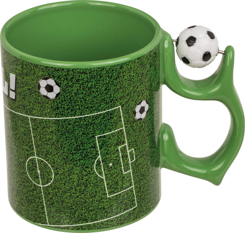 Out oft the blue Out of the Blue Tasse mit Fussball am Griff – 350 ml, Steingut, Mehrfarbig