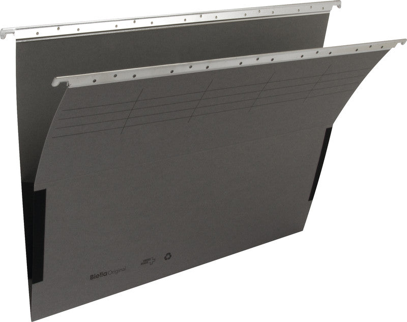 Biella Hängeordner für A4 – Karton, Grau, 320 × 250 mm, mit Vordruck