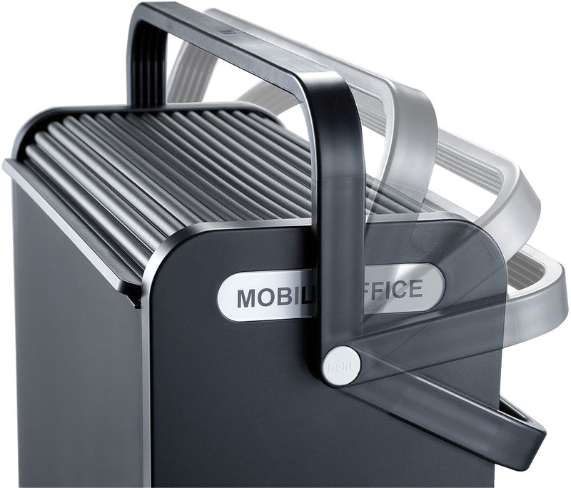 Helit the mobil box Hängemappen-Box A4 – für 25 Hängemappen, mit Rolloverschluss, 425 × 375 × 200 mm, schwarz