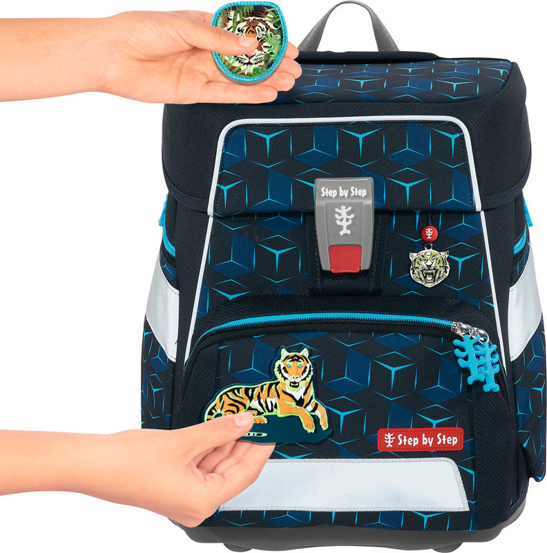 Step by Step Schulrucksack-Set – 5-teilig – Tiger Night Kimba – Recycelte Materialien