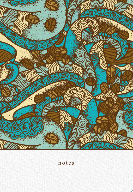 Natur verlag Naturverlag Notizbuch – A5 – 80 g/m² – Gebunden, Abgerundete Ecken, Lesebändchen – Kaffeebohnen-Muster – FSC