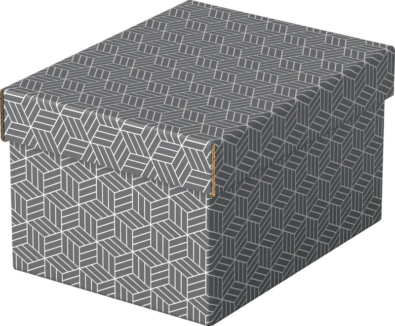 Esselte Archivschachtel A5 – Abnehmbarer Deckel, 200 × 150 × 255 mm, Grau, Karton, 3er Pack