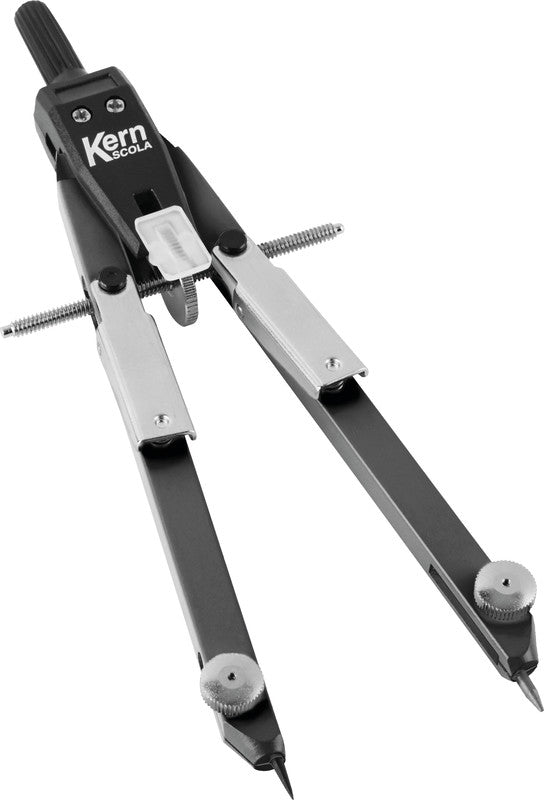 Kern scola Zirkel – Schenkellänge 17 cm, Radius 31 cm, Aufnahme bis 4 mm, Messing, Schnellverstellend