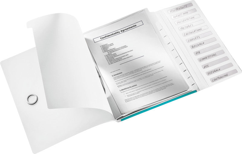Leitz WOW Fächermappe A4 – 12 Fächer, Gummiband, Polypropylen (PP), Blau, Metallisch