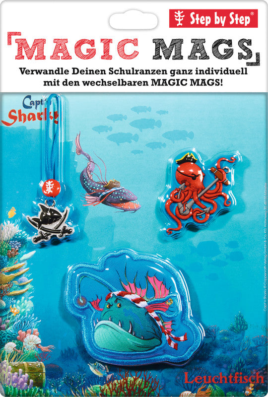 Step by Step Spiegelburg – Magic Mags Zubehörset – 3-teilig – Capt'n Sharky Leuchtfisch – für Step by Step