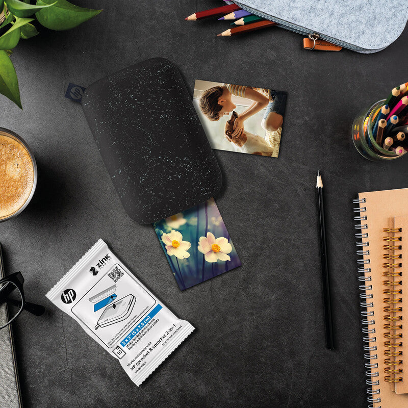 HP Fotopapier – glänzend, 50 × 76 mm, 290 g/m², 50 Blatt, selbstklebend – für HP Sprocket Studio