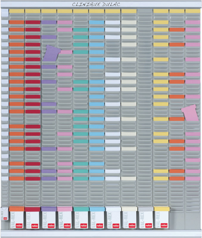 Nobo Jahresplaner, magnetisch, trocken abwischbar, Montagesatz inkl. – 80 × 96 cm, Grau