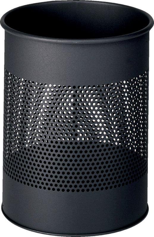Durable Papierkorb – 15 l – Metall, Anthrazit – Ø 260 × H 315 mm