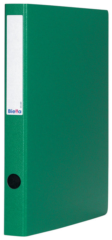 Biella Zeigebuch – A4 hoch – 2-Ring-Mechanik, Ø 25 mm, Rücken 31 mm – Grün, Karton, mit Griffloch
