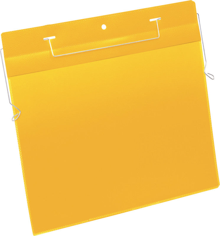 Durable Kennzeichnungstaschen – 210 × 297 mm, gelb, Kunststoff, wiederablösbar
