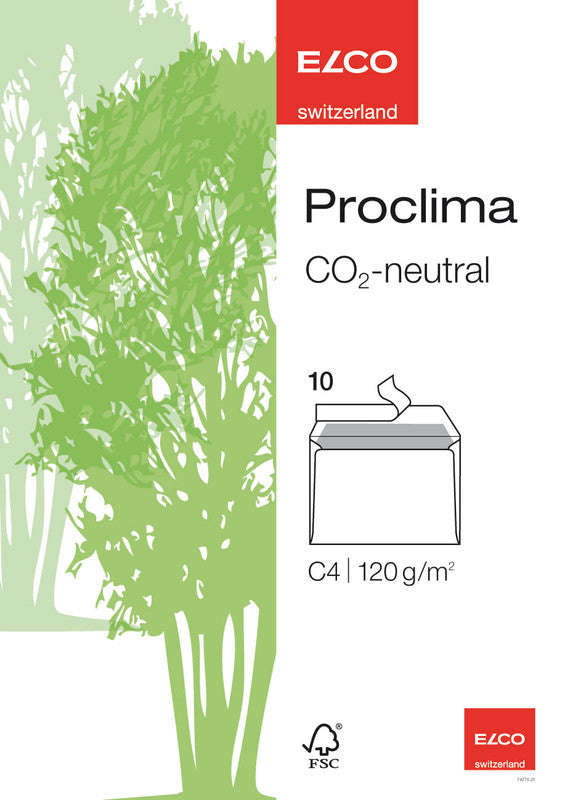 Elco Couvert C4 (324 × 229 mm), ohne Fenster, haftklebend (Optifix), weiss, 120 g/m² – 10 Stk.