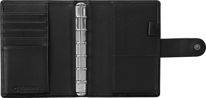 Succes Junior Ringbuch Agenda – Ringe, 12,5 × 14,2 cm, schwarz