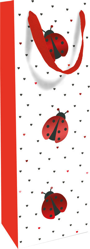 Braun + company Geschenkbox – Little Ladybird – Heissfolienprägung – für Flaschen – 120 × 360 × 80 mm