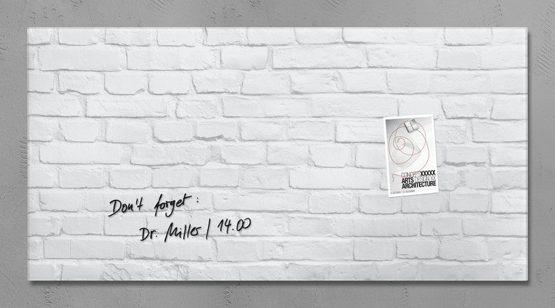 Sigel Whiteboard – 91 × 46 cm, Glas, magnetisch, Wandmontage, inkl. Magnete, Montagesatz