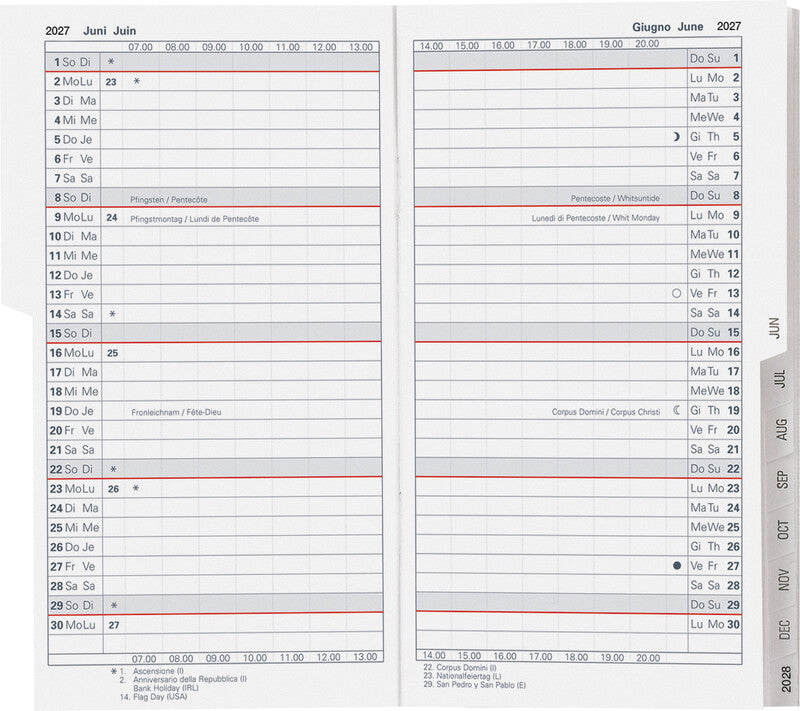 Biella Luzern Agenda – 1 Monat/2 Seiten, geheftet, 8,7 × 15,3 cm, 15 Monate Okt–Dez, FSC