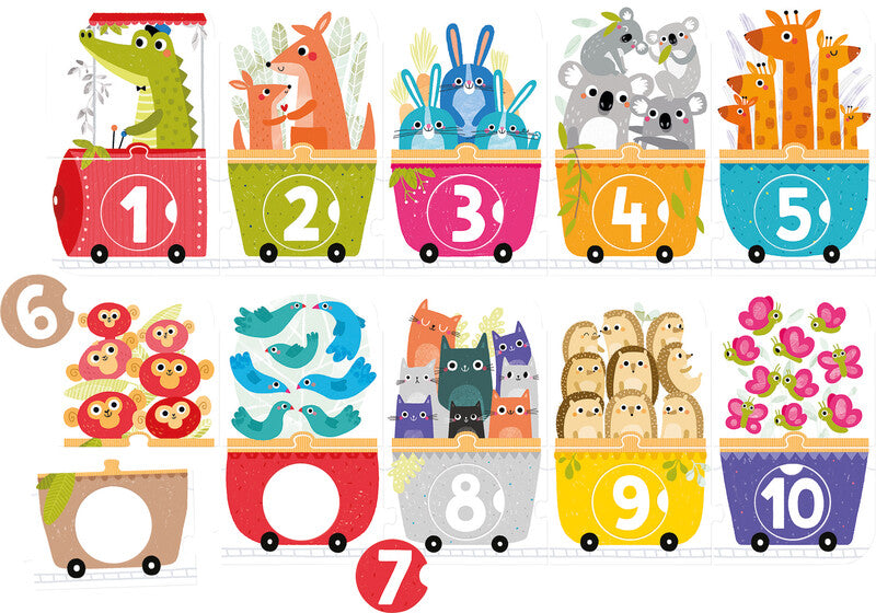 Banana panda Puzzle – Make-a-Match (Number Train), 30 Teile, ab 1 Spieler, ab 3 Jahren