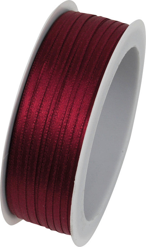 Goldina Geschenkband – echte Webkante – Satin, dunkelrot – 3 mm × 10 m