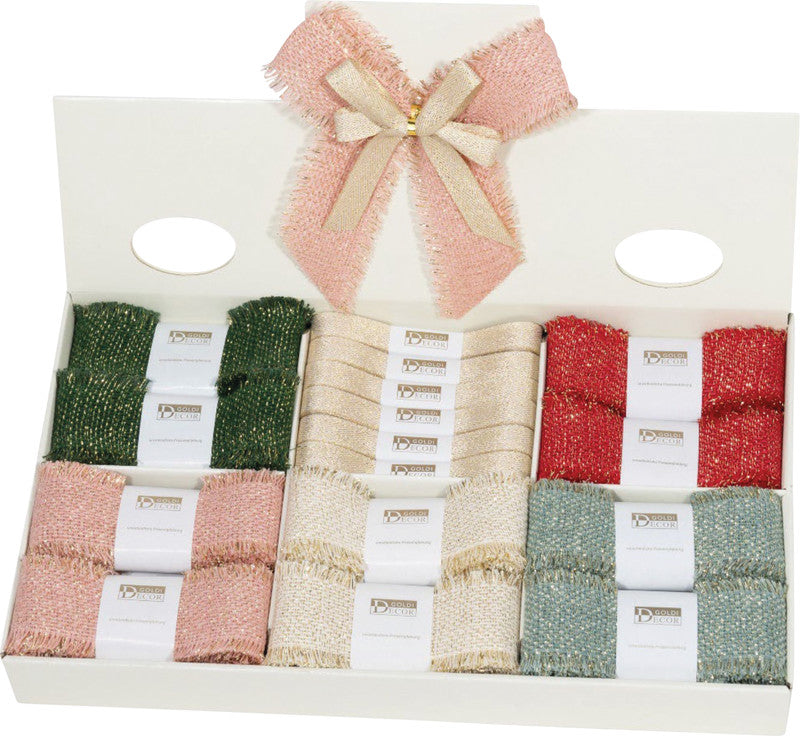 Goldina Geschenkband – Weihnachten – Jute – 12 × 15 mm × 3,5 m, 20 × 40 mm × 2 m