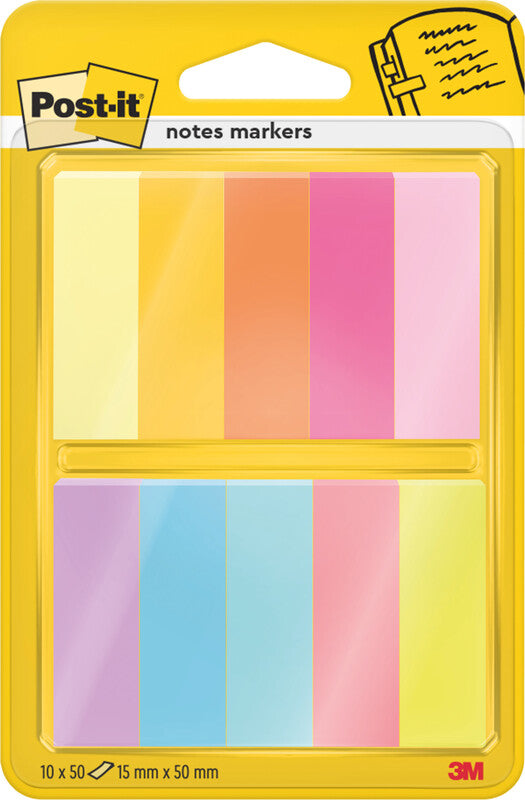Post-it Seitenmarker – 12,7×44,4 mm – sortiert, 50 Stück, recyclingfähig