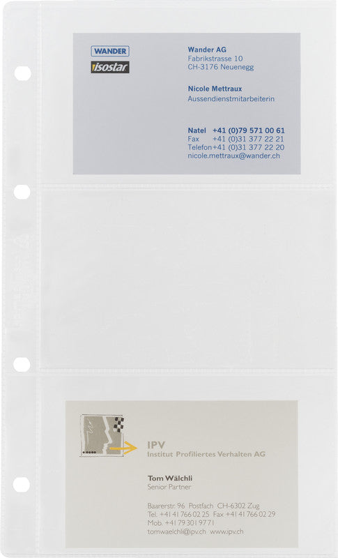 Kolma Sichtmappe – Transparent, Kunststoff, für Visitenkarten, 10er-Pack, 100% Recycelbar