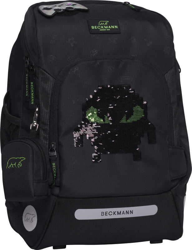 Beckmann Schulrucksack Active Air Flx – Pixel – 26,0×39,0×22,0 cm – aus recyceltem PET