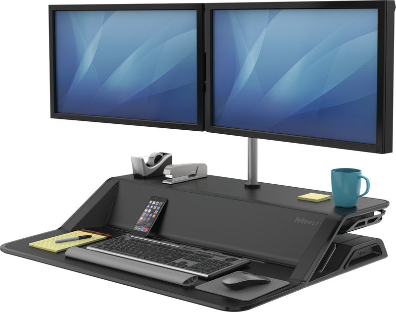 Fellowes Lotus – Tischhalterung, 15,8 kg, stufenlos höhenverstellbar, schwarz